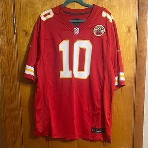 NFL Red Jersey with Number 10 and Team Patch